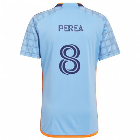 Kandiny Kinder Andrés Perea #8 Blau Orange Heimtrikot Trikot 2024/25 T-Shirt Österreich