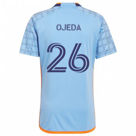 Kandiny Kinderen Agustín Ojeda #26 Blauw Oranje Thuisshirt Thuistenue 2024/25 T-Shirt