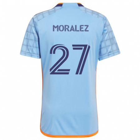 Kandiny Niño Camiseta Maxi Moralez #27 Azul Naranja 1ª Equipación 2024/25 La Camisa