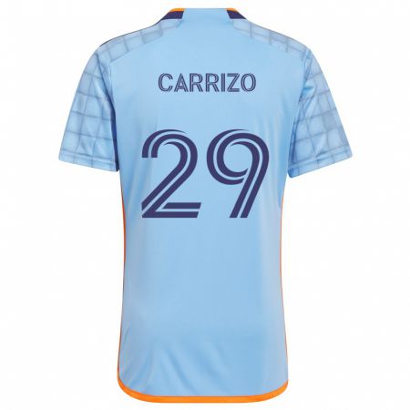 Kandiny Kinder Máximo Carrizo #29 Blau Orange Heimtrikot Trikot 2024/25 T-Shirt Österreich