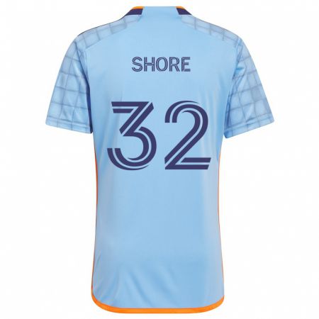 Kandiny Kinderen Jonathan Shore #32 Blauw Oranje Thuisshirt Thuistenue 2024/25 T-Shirt