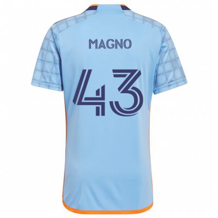 Kandiny Niño Camiseta Talles Magno #43 Azul Naranja 1ª Equipación 2024/25 La Camisa