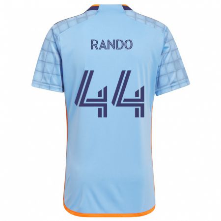 Kandiny Niño Camiseta Alex Rando #44 Azul Naranja 1ª Equipación 2024/25 La Camisa