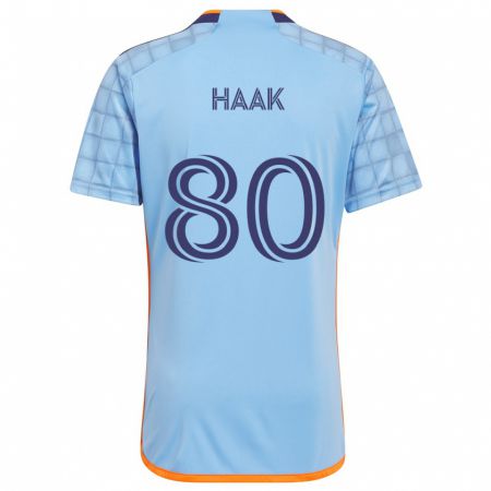 Kandiny Kinderen Justin Haak #80 Blauw Oranje Thuisshirt Thuistenue 2024/25 T-Shirt