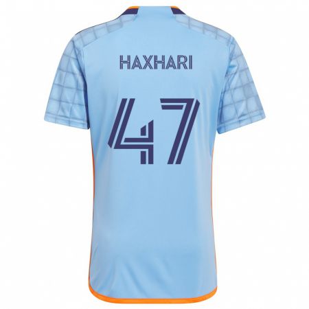 Kandiny Kinderen Klevis Haxhari #47 Blauw Oranje Thuisshirt Thuistenue 2024/25 T-Shirt België