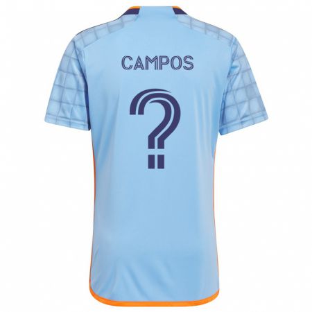 Kandiny Kinderen Adonis Campos #0 Blauw Oranje Thuisshirt Thuistenue 2024/25 T-Shirt België