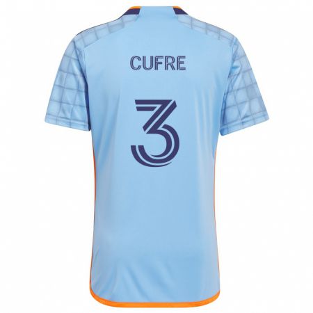 Kandiny Kinderen Braian Cufré #3 Blauw Oranje Thuisshirt Thuistenue 2024/25 T-Shirt België