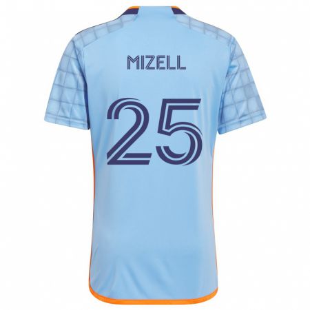 Kandiny Kinderen Cody Mizell #25 Blauw Oranje Thuisshirt Thuistenue 2024/25 T-Shirt België