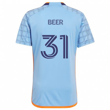 Kandiny Bambino Maglia Jack Beer #31 Blu Arancione Kit Gara Home 2024/25 Maglietta