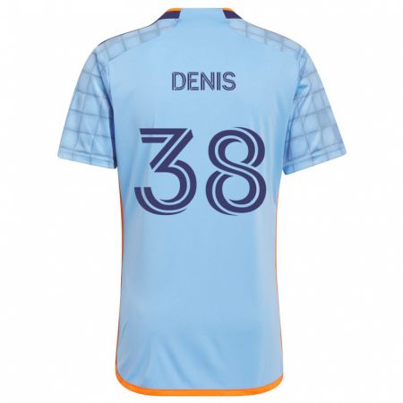 Kandiny Niño Camiseta John Denis #38 Azul Naranja 1ª Equipación 2024/25 La Camisa