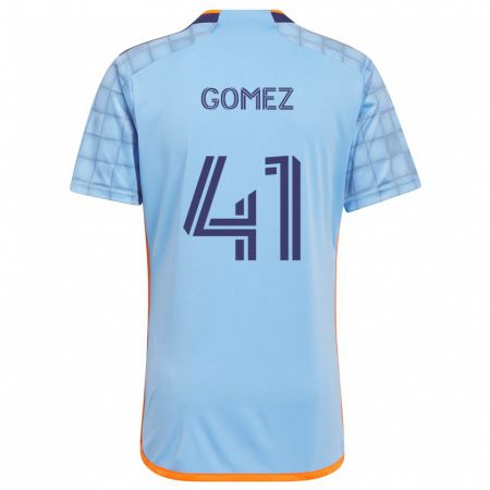 Kandiny Niño Camiseta Julián Gómez #41 Azul Naranja 1ª Equipación 2024/25 La Camisa