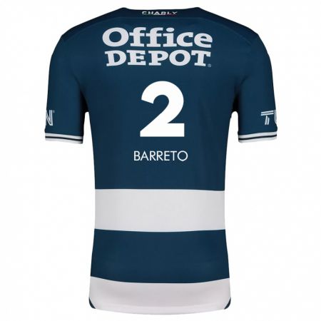 Kandiny Niño Camiseta Sergio Barreto #2 Azul Blanco 1ª Equipación 2024/25 La Camisa