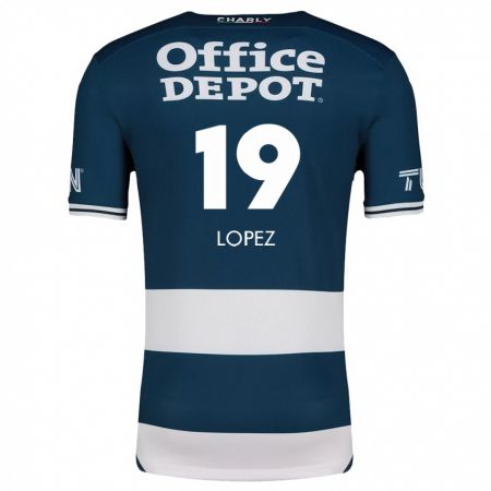 Kandiny Kinderen Javier Eduardo López #19 Blauw Wit Thuisshirt Thuistenue 2024/25 T-Shirt