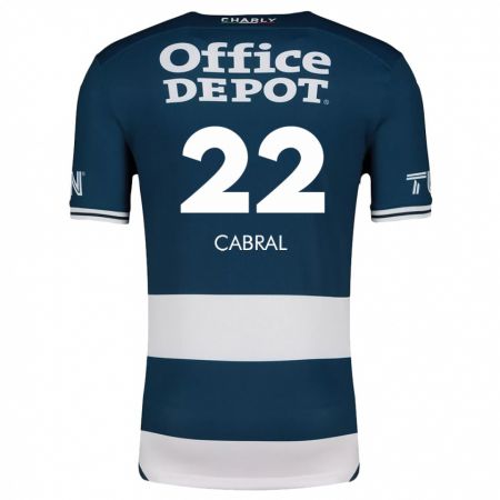 Kandiny Niño Camiseta Gustavo Cabral #22 Azul Blanco 1ª Equipación 2024/25 La Camisa