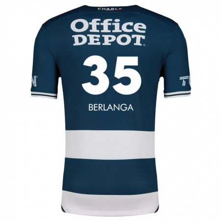 Kandiny Kinderen Jorge Berlanga #35 Blauw Wit Thuisshirt Thuistenue 2024/25 T-Shirt