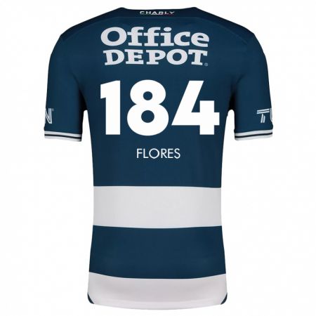 Kandiny Niño Camiseta Jason Flores #184 Azul Blanco 1ª Equipación 2024/25 La Camisa