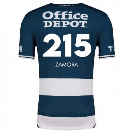 Kandiny Niño Camiseta Yahir Zamora #215 Azul Blanco 1ª Equipación 2024/25 La Camisa