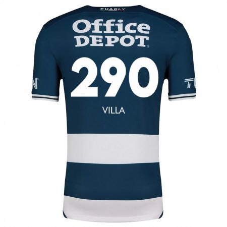 Kandiny Niño Camiseta Adrián Villa #290 Azul Blanco 1ª Equipación 2024/25 La Camisa