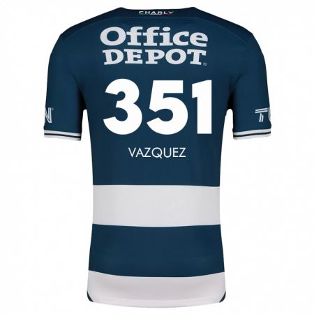 Kandiny Niño Camiseta Maximo Vázquez #351 Azul Blanco 1ª Equipación 2024/25 La Camisa