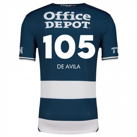 Kandiny Niño Camiseta José De Ávila #105 Azul Blanco 1ª Equipación 2024/25 La Camisa