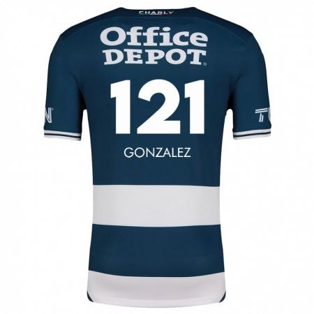 Kandiny Niño Camiseta Cristian González #121 Azul Blanco 1ª Equipación 2024/25 La Camisa