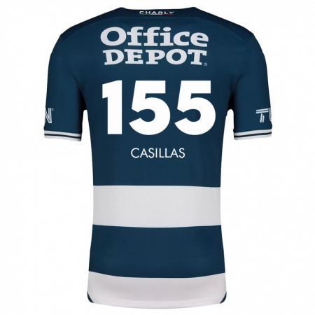 Kandiny Niño Camiseta Johan Casillas #155 Azul Blanco 1ª Equipación 2024/25 La Camisa