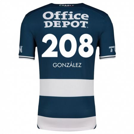 Kandiny Niño Camiseta Osvaldo González #208 Azul Blanco 1ª Equipación 2024/25 La Camisa