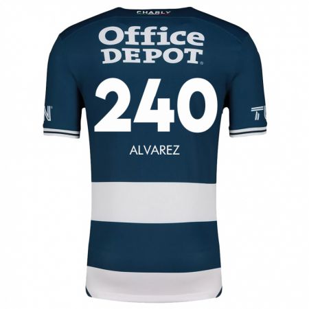 Kandiny Niño Camiseta Gael Álvarez #240 Azul Blanco 1ª Equipación 2024/25 La Camisa