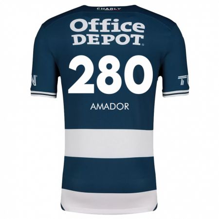 Kandiny Kinderen Santiago Amador #280 Blauw Wit Thuisshirt Thuistenue 2024/25 T-Shirt België