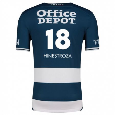 Kandiny Niño Camiseta Marino Hinestroza #18 Azul Blanco 1ª Equipación 2024/25 La Camisa