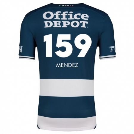 Kandiny Bambino Maglia Daniel Méndez #159 Blu Bianco Kit Gara Home 2024/25 Maglietta