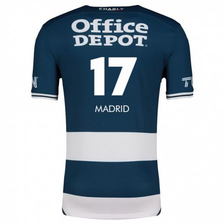 Kandiny Niño Camiseta Yanín Madrid #17 Azul Blanco 1ª Equipación 2024/25 La Camisa