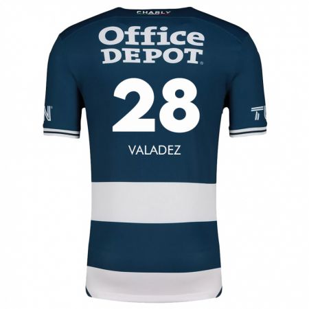 Kandiny Niño Camiseta Julia Valadez #28 Azul Blanco 1ª Equipación 2024/25 La Camisa