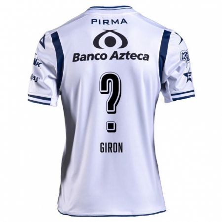 Kandiny Bambino Maglia Randall Girón #0 Bianco Blu Navy Kit Gara Home 2024/25 Maglietta