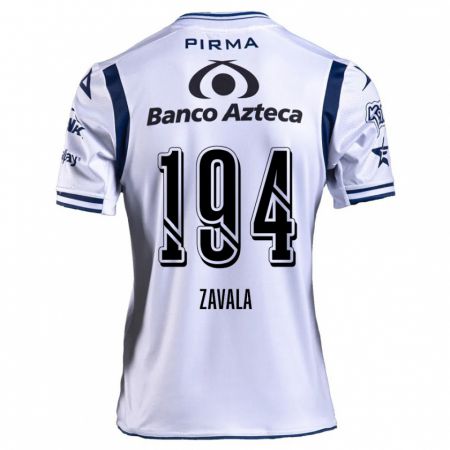 Kandiny Niño Camiseta Arath Zavala #194 Blanco Azul Marino 1ª Equipación 2024/25 La Camisa