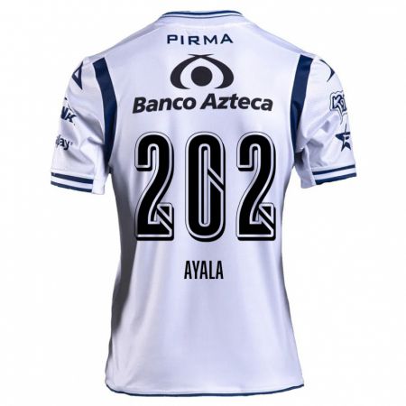 Kandiny Niño Camiseta Diego Ayala #202 Blanco Azul Marino 1ª Equipación 2024/25 La Camisa