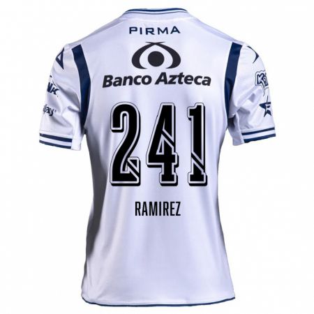 Kandiny Bambino Maglia Eduardo Ramírez #241 Bianco Blu Navy Kit Gara Home 2024/25 Maglietta