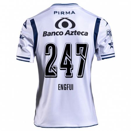 Kandiny Bambino Maglia Emilio Engfui #247 Bianco Blu Navy Kit Gara Home 2024/25 Maglietta