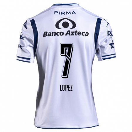 Kandiny Niño Camiseta Viridiana López #7 Blanco Azul Marino 1ª Equipación 2024/25 La Camisa