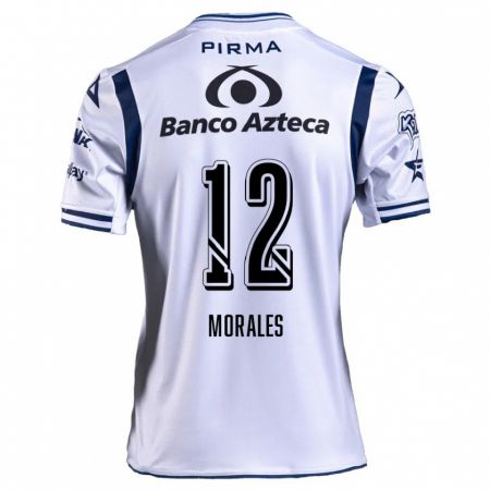 Kandiny Niño Camiseta Karla Morales #12 Blanco Azul Marino 1ª Equipación 2024/25 La Camisa