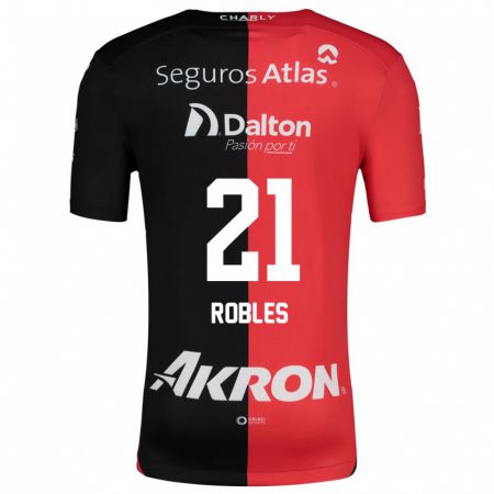 Kandiny Kinderen Carlos Robles #21 Rood Zwart Thuisshirt Thuistenue 2024/25 T-Shirt België