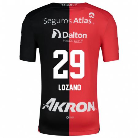 Kandiny Kinderen Brian Lozano #29 Rood Zwart Thuisshirt Thuistenue 2024/25 T-Shirt België