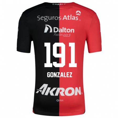 Kandiny Bambino Maglia Juan González #191 Rosso Nero Kit Gara Home 2024/25 Maglietta