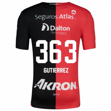 Kandiny Kinderen Orlando Gutiérrez #363 Rood Zwart Thuisshirt Thuistenue 2024/25 T-Shirt België