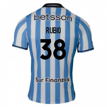 Kandiny Niño Camiseta Tobías Rubio #38 Azul Blanco Negro 1ª Equipación 2024/25 La Camisa