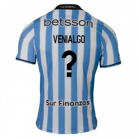 Kandiny Bambino Maglia Ezequiel Venialgo #0 Blu Bianco Nero Kit Gara Home 2024/25 Maglietta