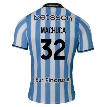 Kandiny Bambino Maglia Elías Machuca #32 Blu Bianco Nero Kit Gara Home 2024/25 Maglietta