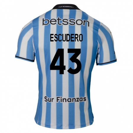 Kandiny Bambino Maglia Gonzalo Escudero #43 Blu Bianco Nero Kit Gara Home 2024/25 Maglietta