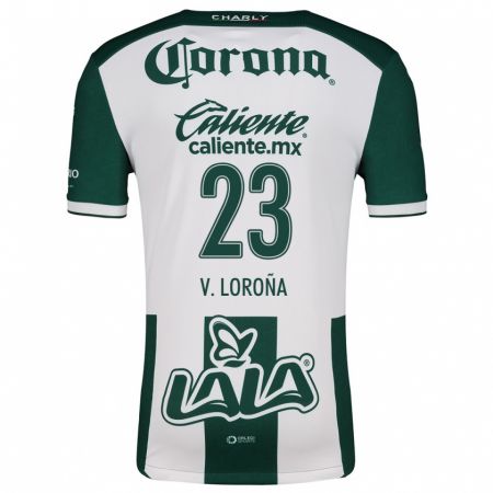 Kandiny Niño Camiseta Vladímir Loroña #23 Verde Blanco 1ª Equipación 2024/25 La Camisa