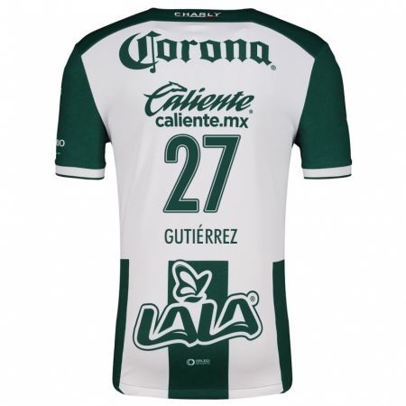 Kandiny Niño Camiseta Luis Gutiérrez #27 Verde Blanco 1ª Equipación 2024/25 La Camisa